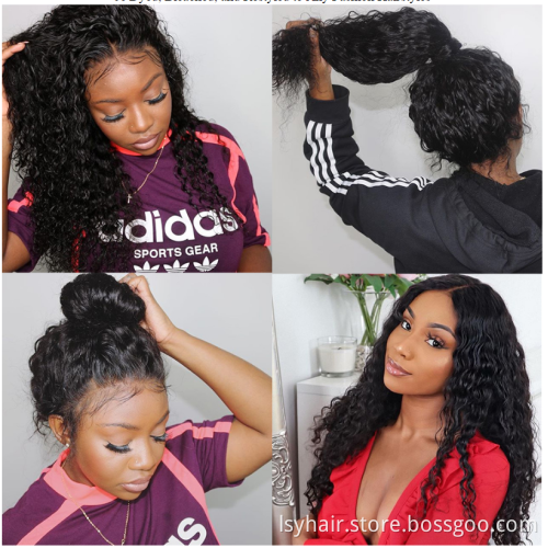 Transparent Thin Fim 13x4 Hd Fine Swiss Lace Frontal Human Hair Wigs Pre Plucked Brazilian Deep Wave Lace Frontal Wig